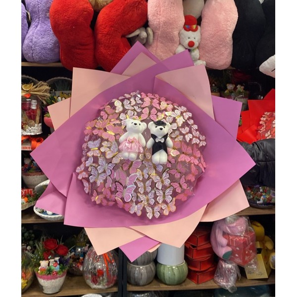 Pembe Kelebek Buketi
